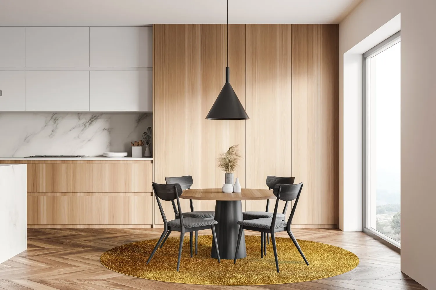 Rund Teppich - Malveira (gold)