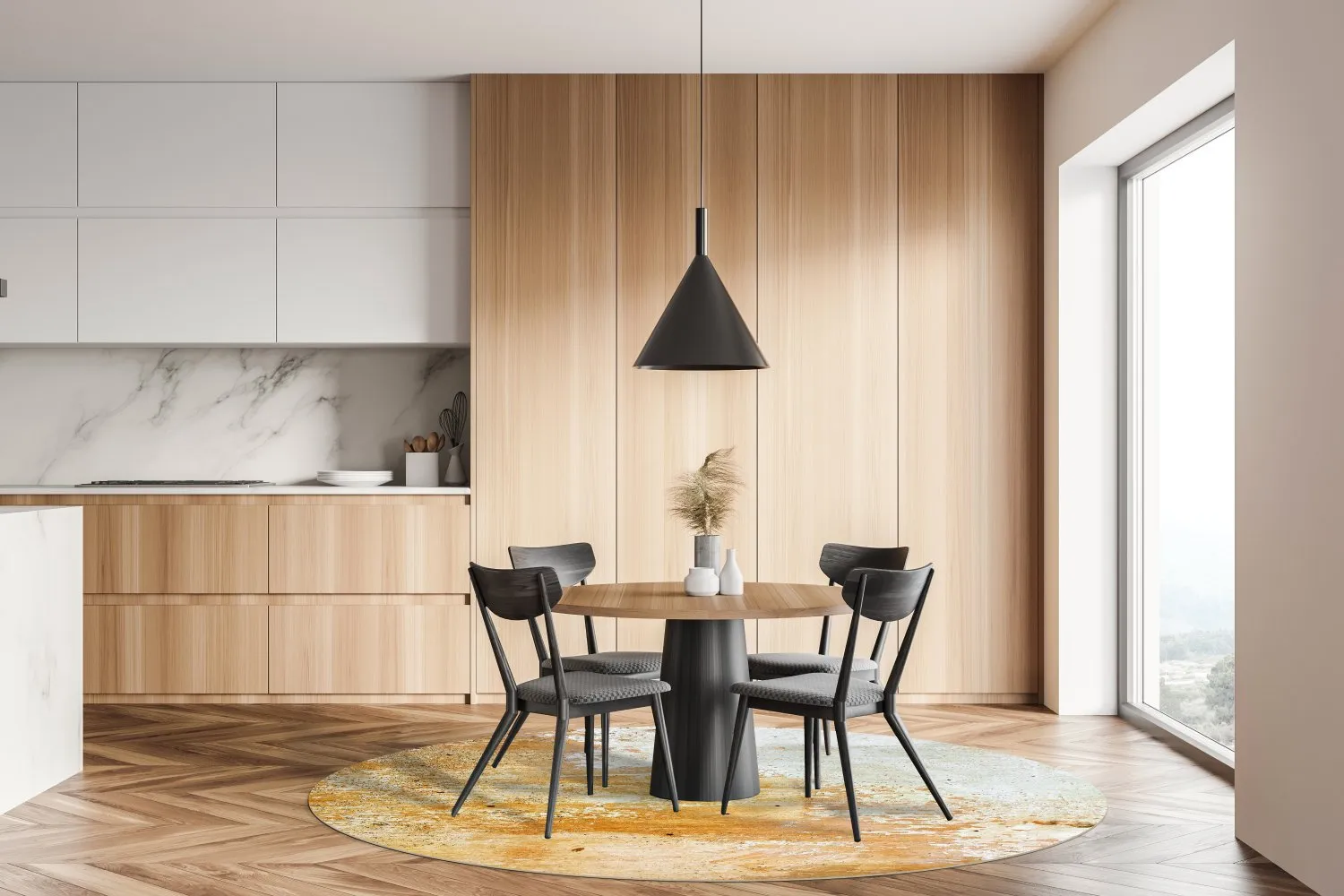 Rund Teppich - Amadora (gold)