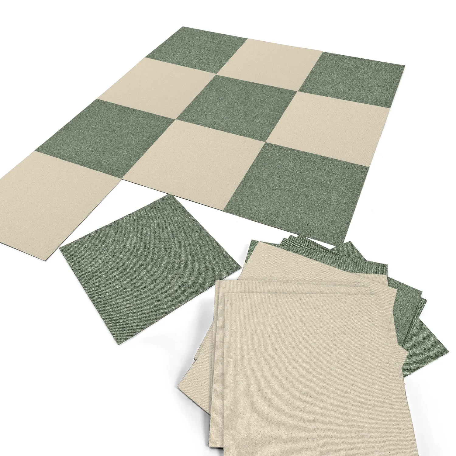 Teppichboden - Almeria Teppichfliesen 24 Stk. (creme)