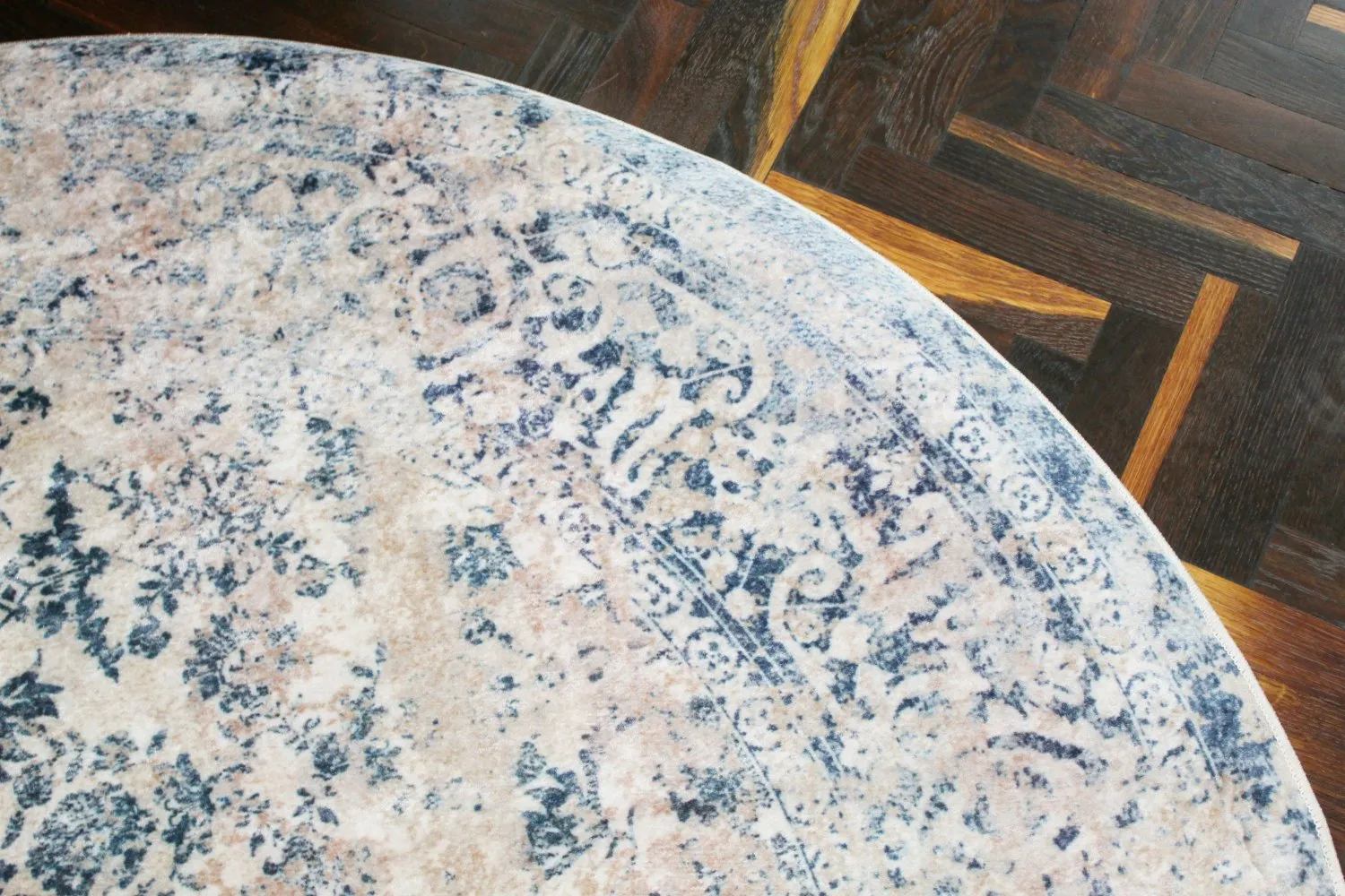 Rund Teppich - Denizli (blau)