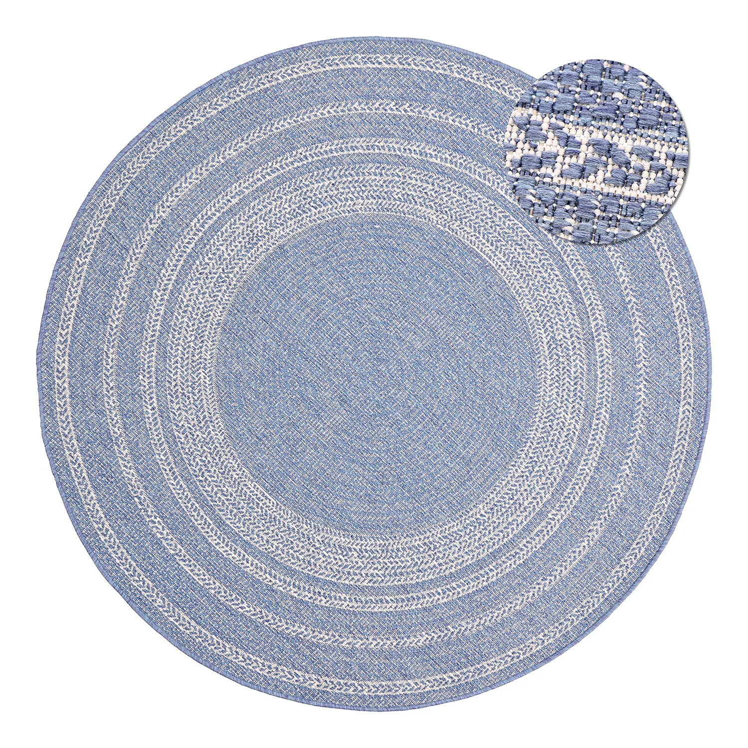 Rund Teppich - Indoor/Outdoor Angus (blau)