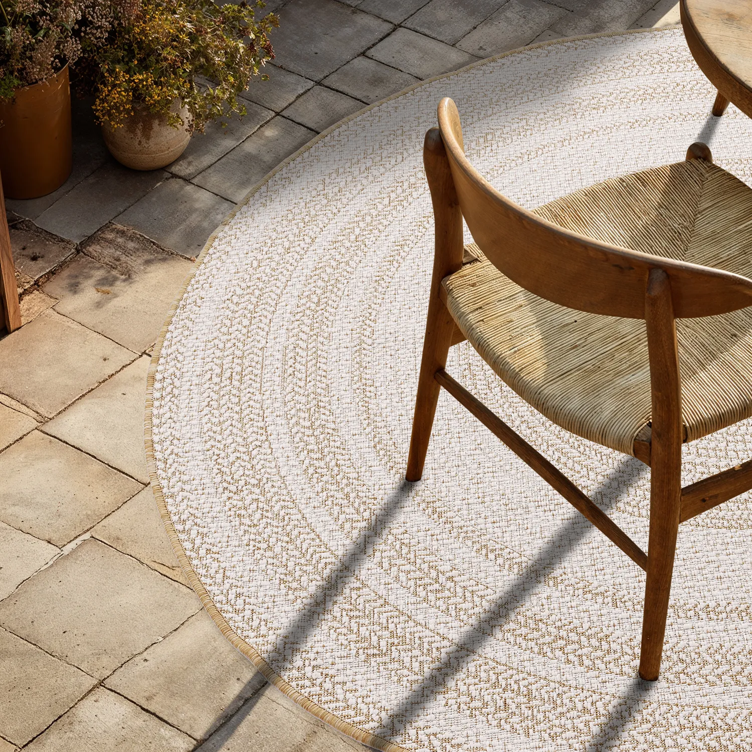 Rund Teppich - Indoor/Outdoor Angus (natur)