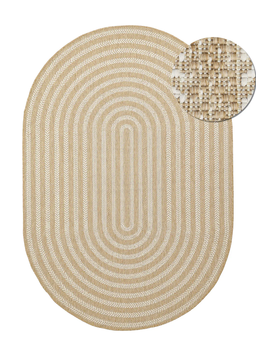 Ovaler Teppich - Indoor/outdoor Leander (natur)