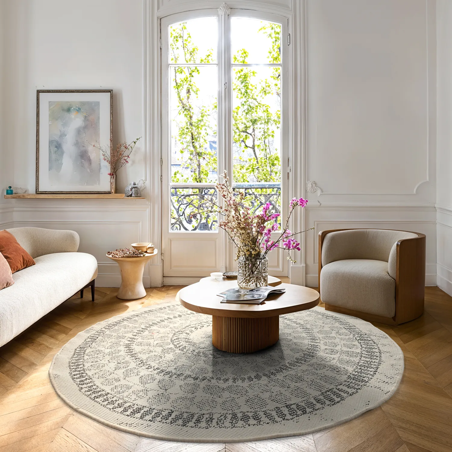 Runde Teppiche - Indoor/Outdoor Malcolm (grau)