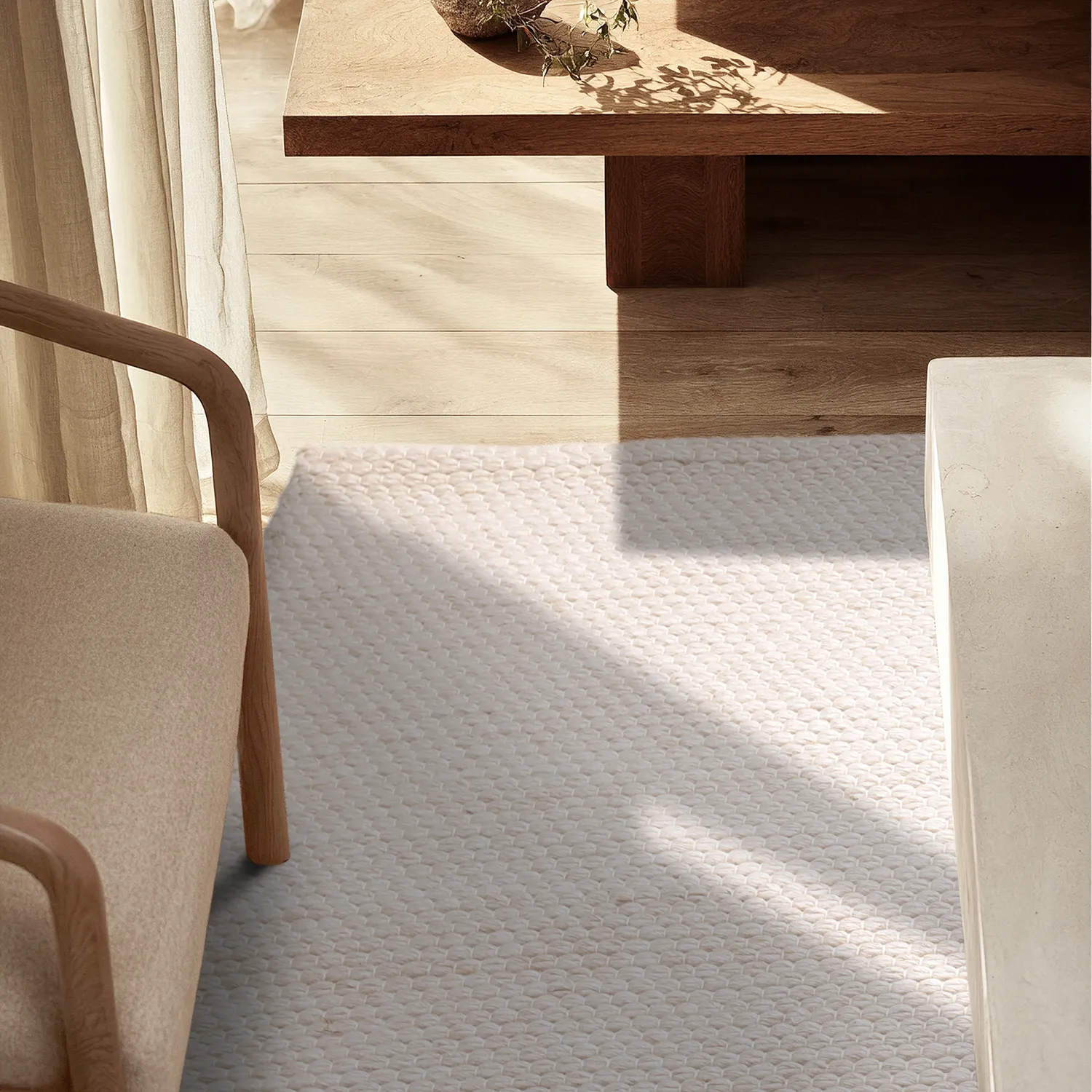 Teppich für innen und außen - Arco Wool Look (creme)