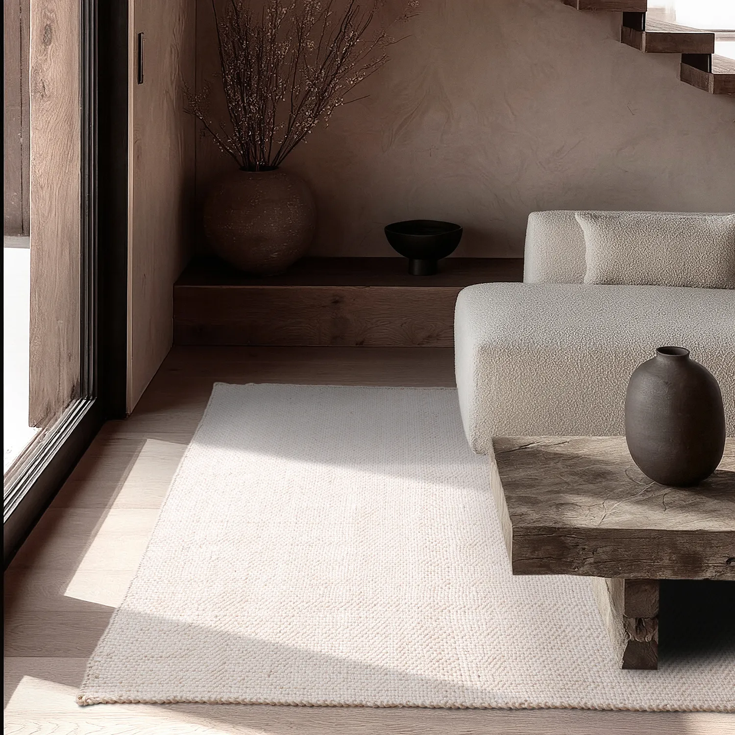 Teppich für innen und außen - Orta Wool Look (creme)