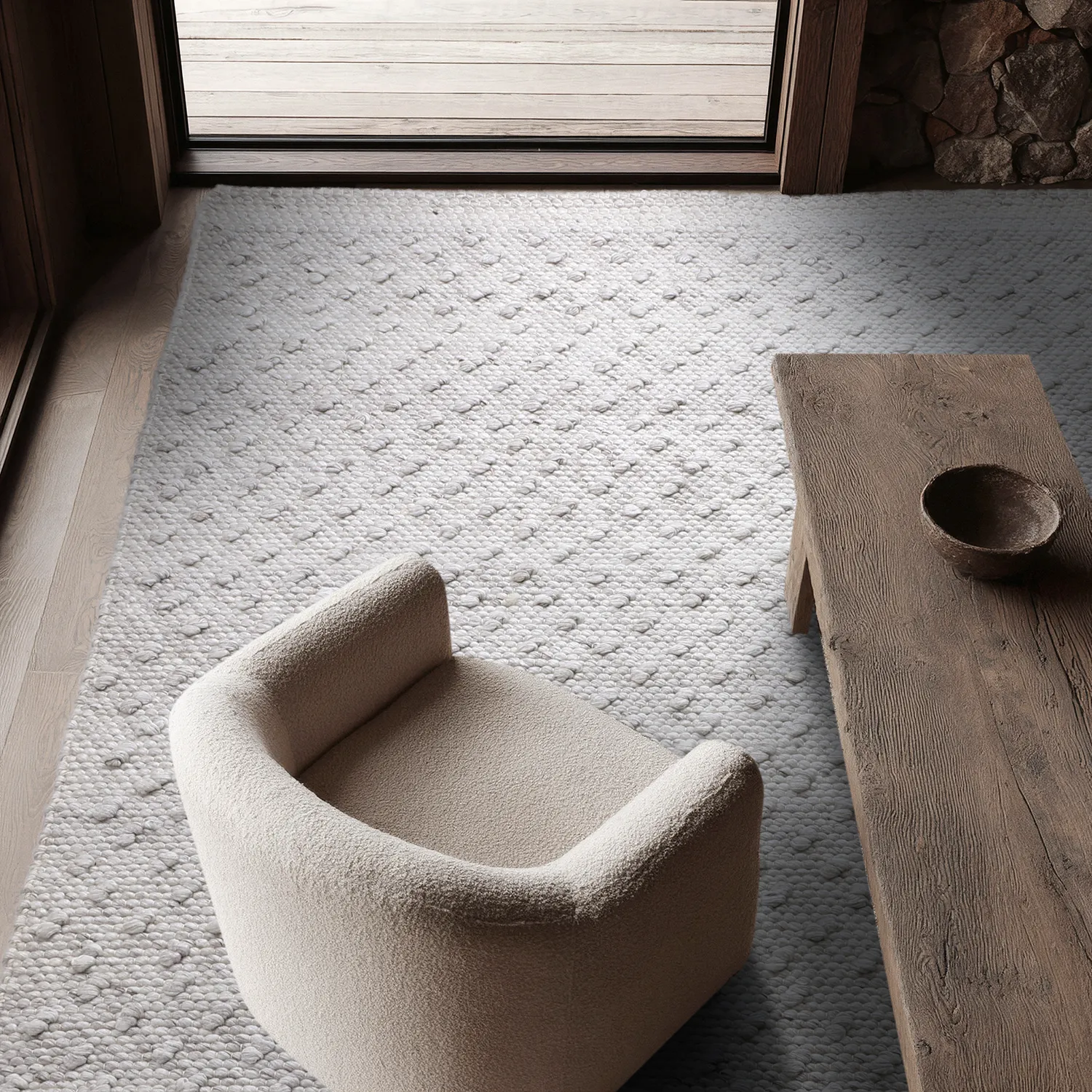 Teppich für innen und außen - Todi Wool Look (grau/beige)
