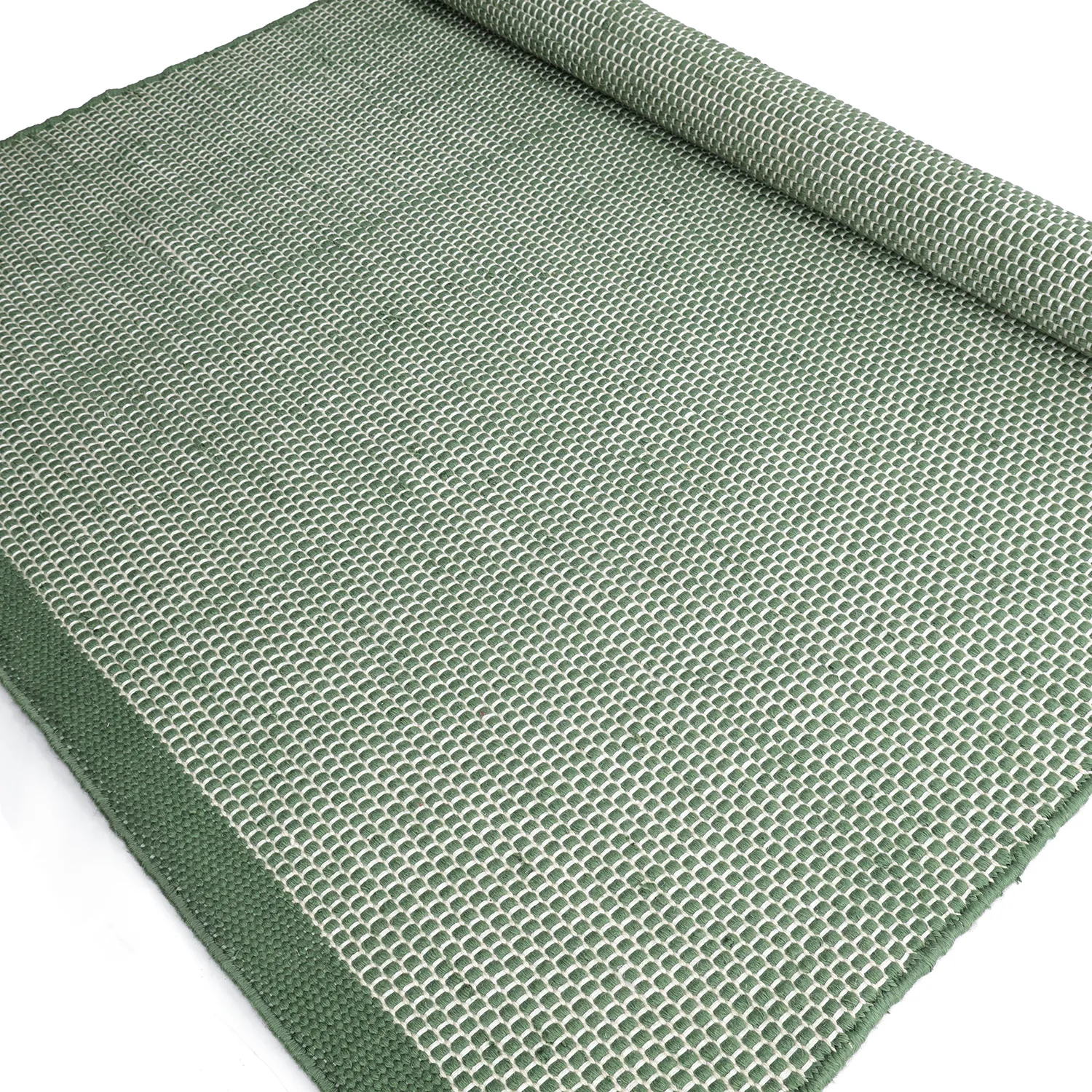 Teppich für innen und außen - Coastal Wool Look (grün/weiß)