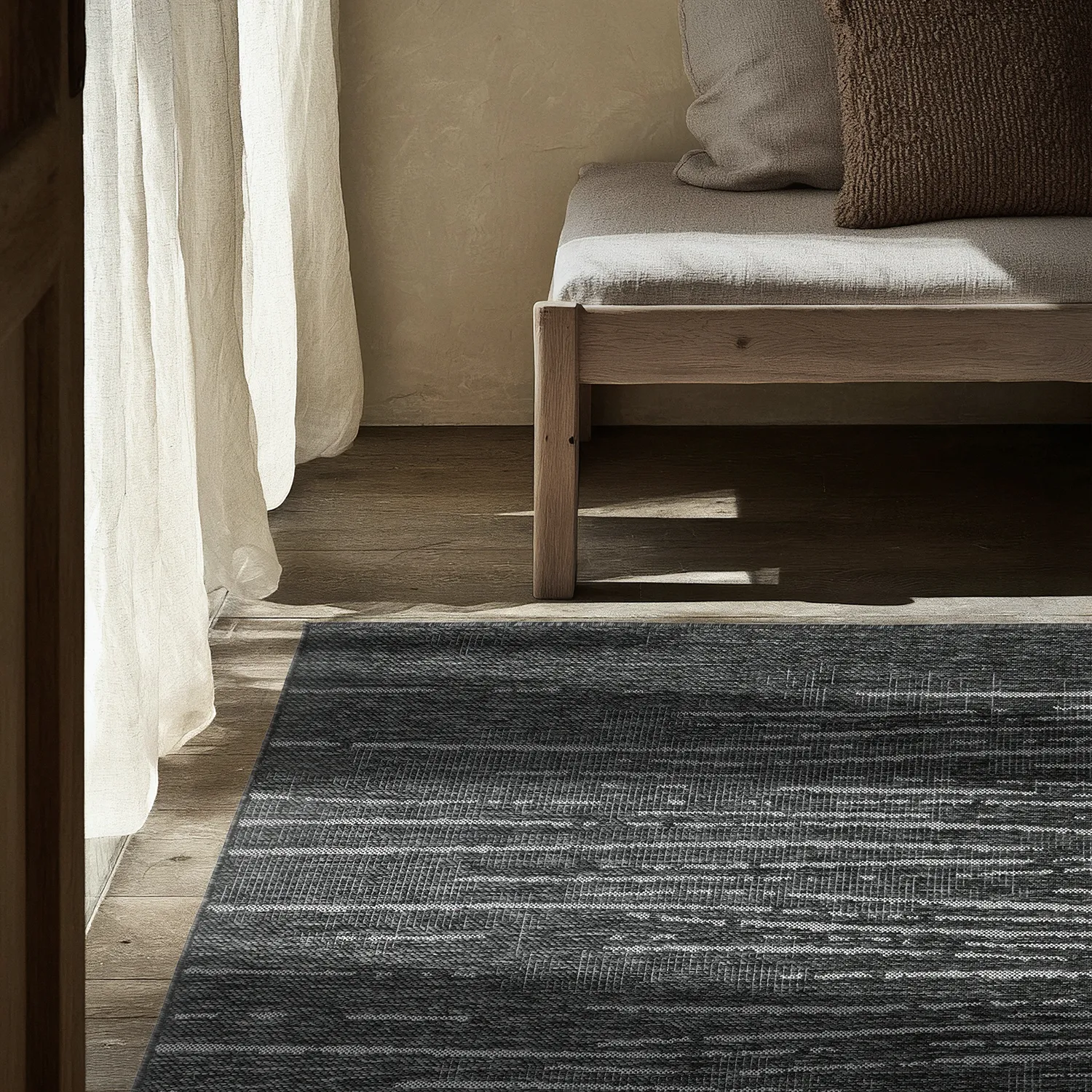 Teppich für innen und außen - Ragusa (schwarz/creme)