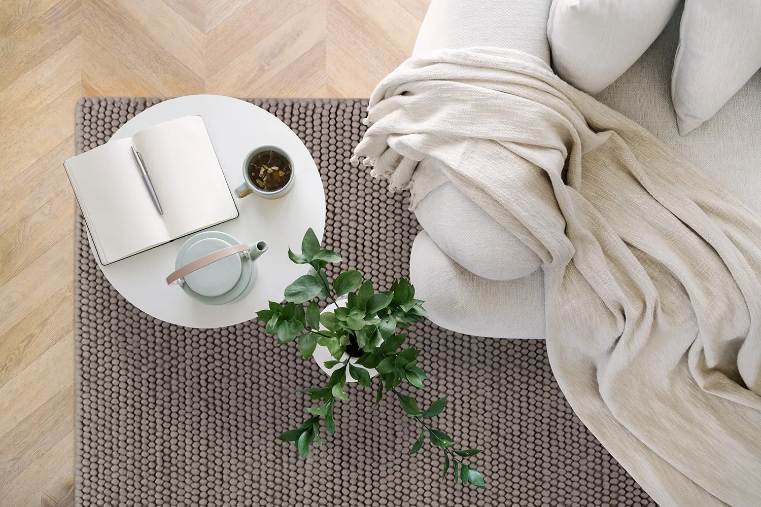 Wollteppich - Avafors Wool Bubble (braun)