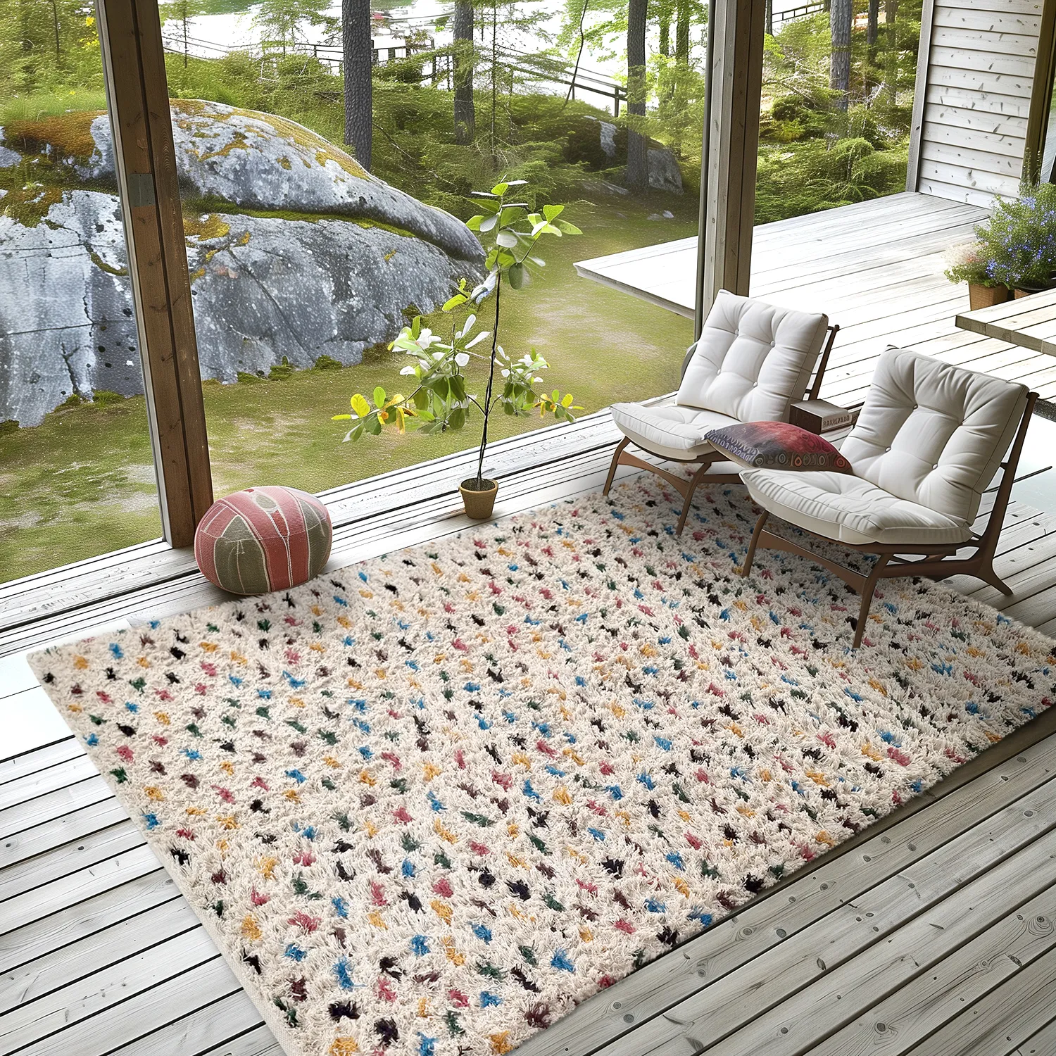 Hochflorteppiche - Litton Natural Cotton Shaggy (beige/multi)
