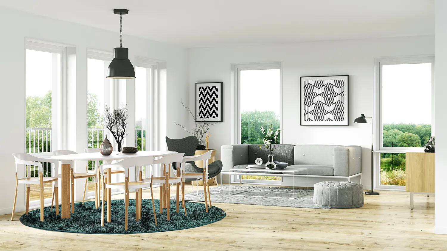 Runde Teppiche - Cosy (dunkelgrün)