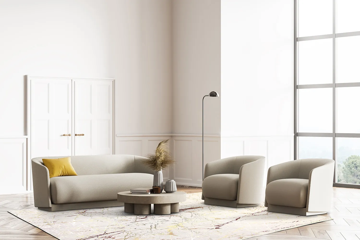 Wilton-Teppich - Alden (offwhite/gold)