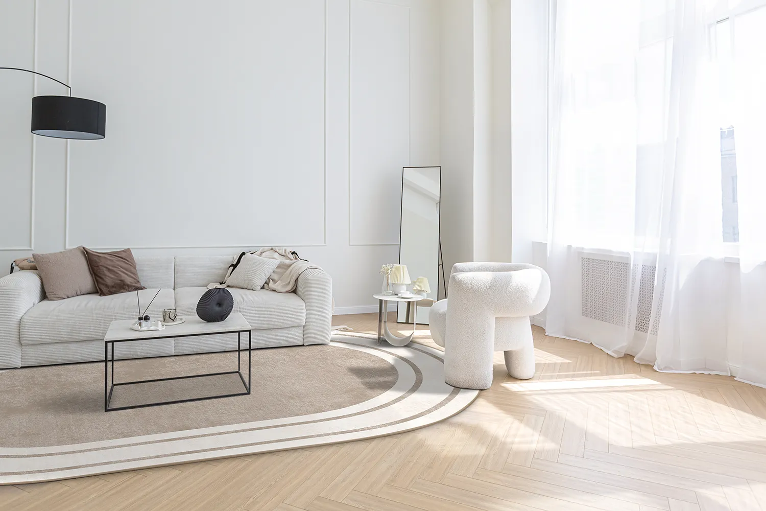 Ovaler Teppich - Josie (beige)