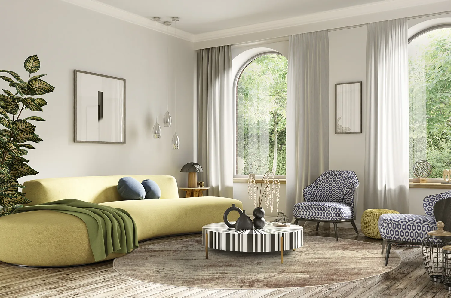 Rund Teppich - Kebira (beige)