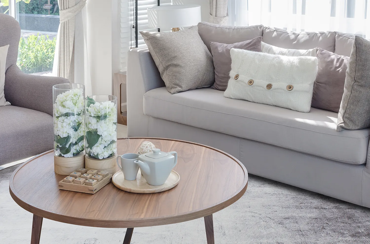 Rund Teppich - Rosia (blau/grau)