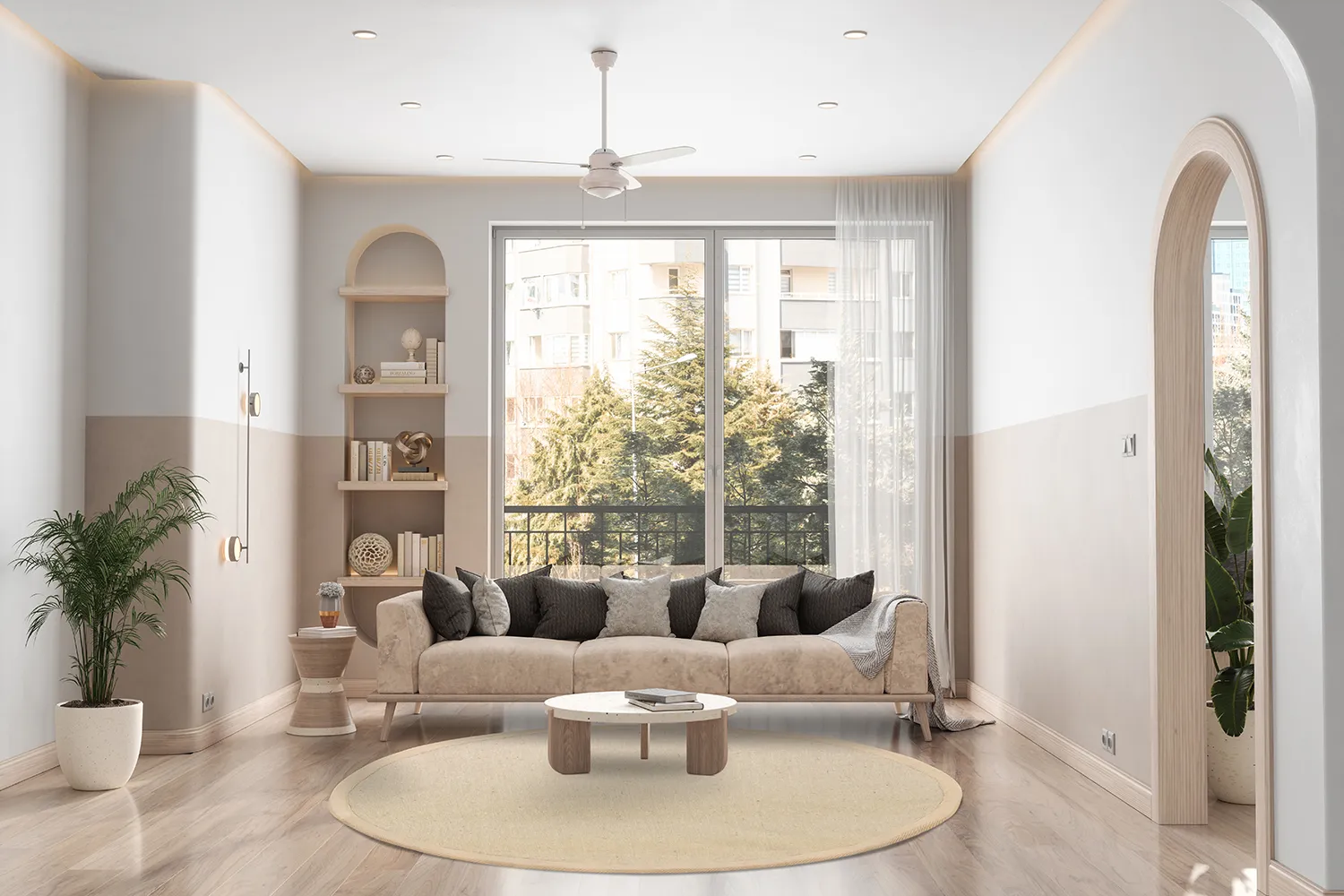Rund Teppich (sisal) - Agave (taupe)