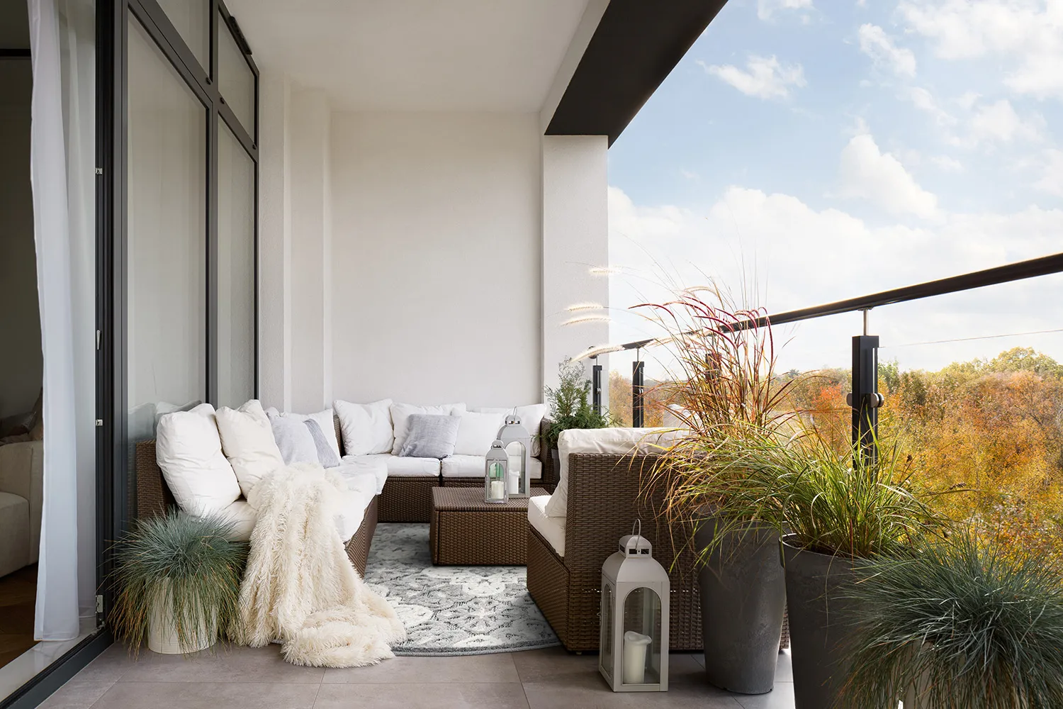 Runde Teppiche - Indoor/Outdoor Hampton (grau)