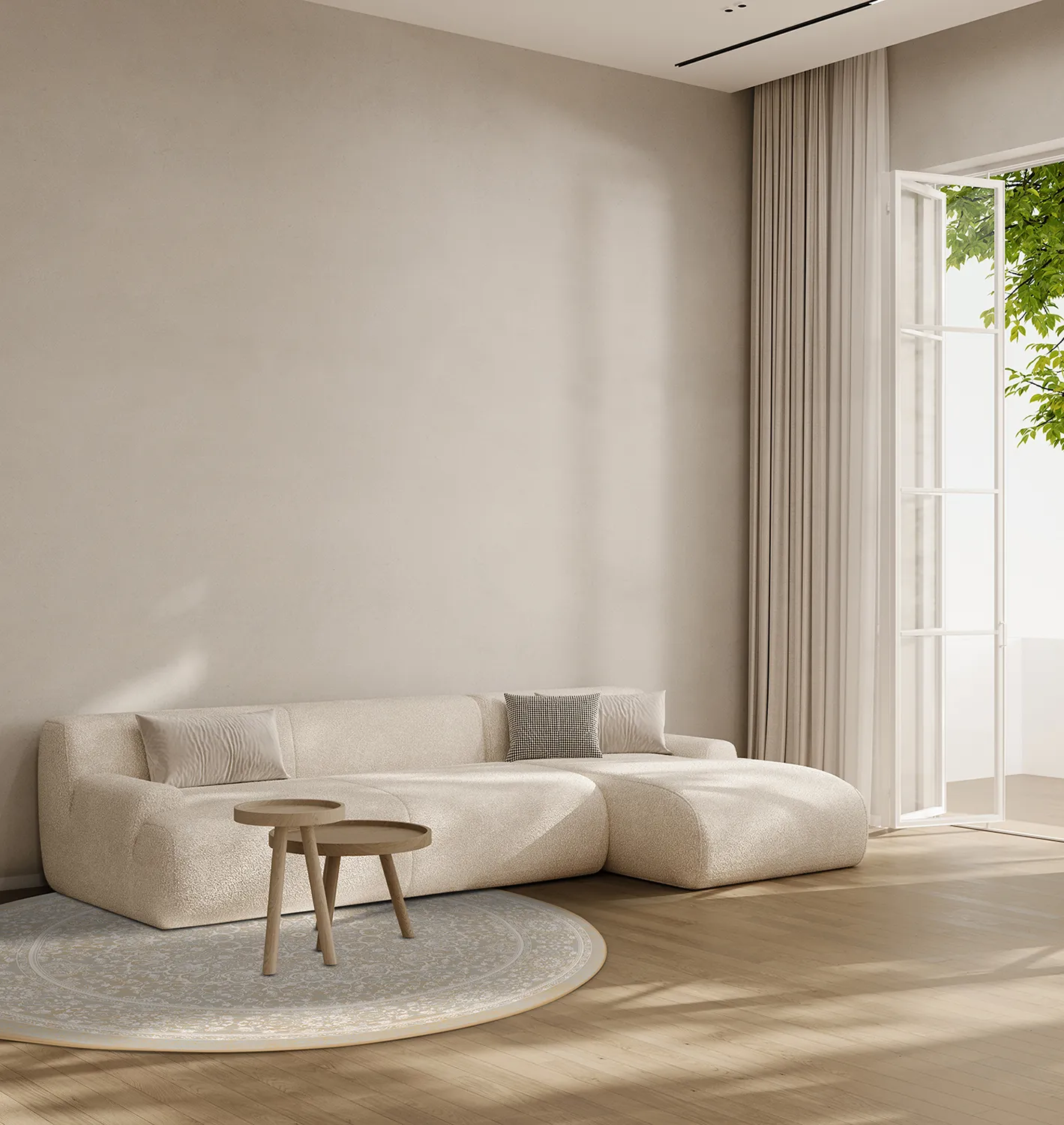 Runde Teppiche - Vivian (beige)