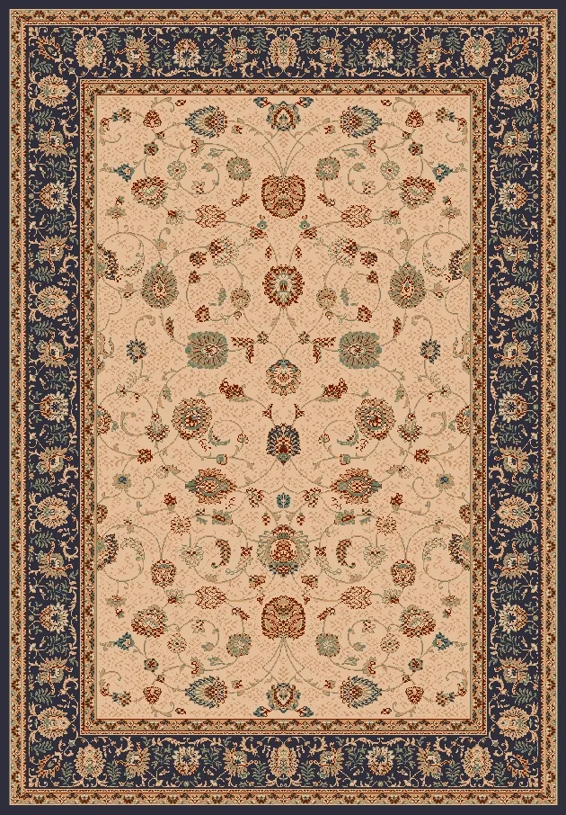 Wilton-Teppich - Angelica (beige/marineblau)