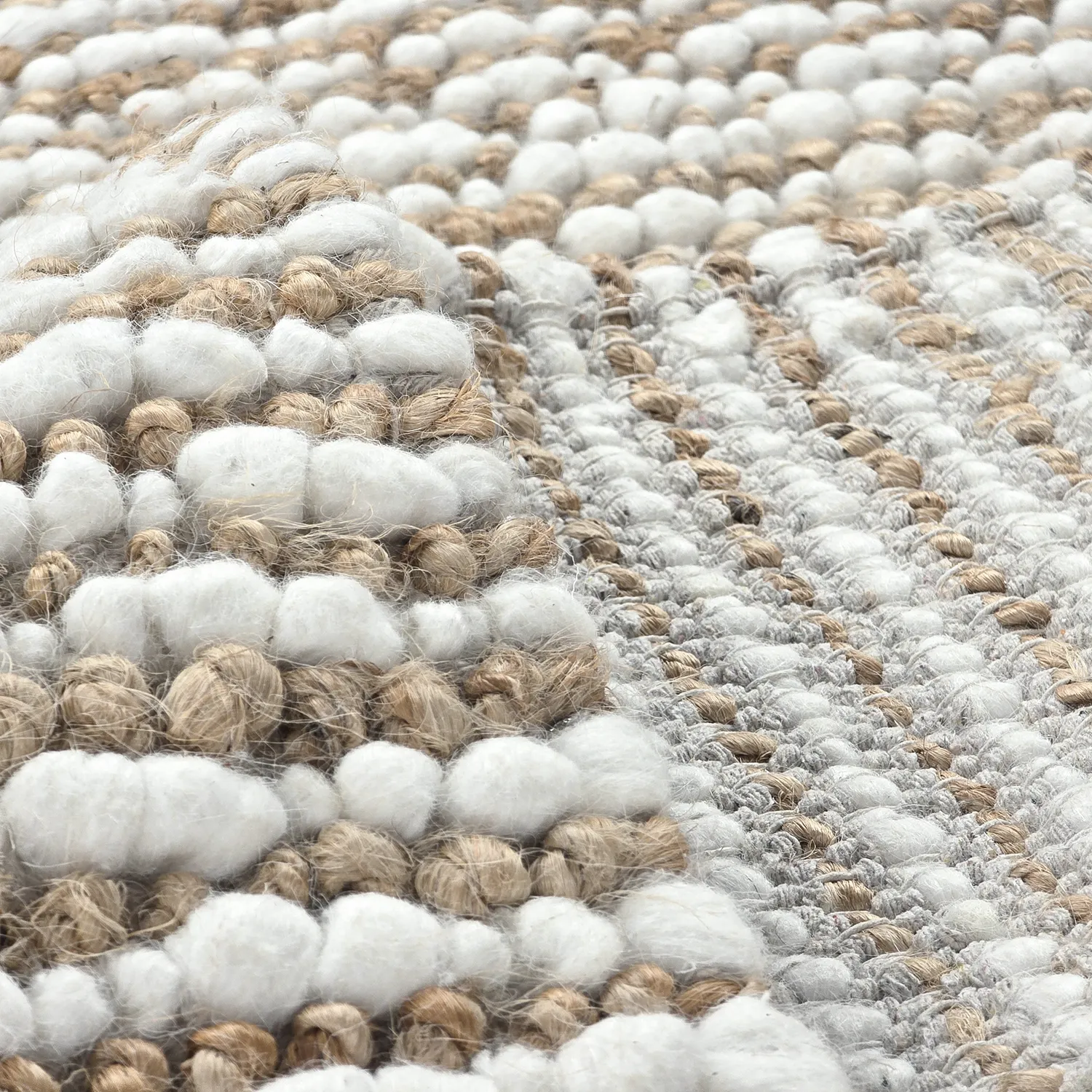 Juteteppich - Bally Jute/wool Bubble (natur/weiß)