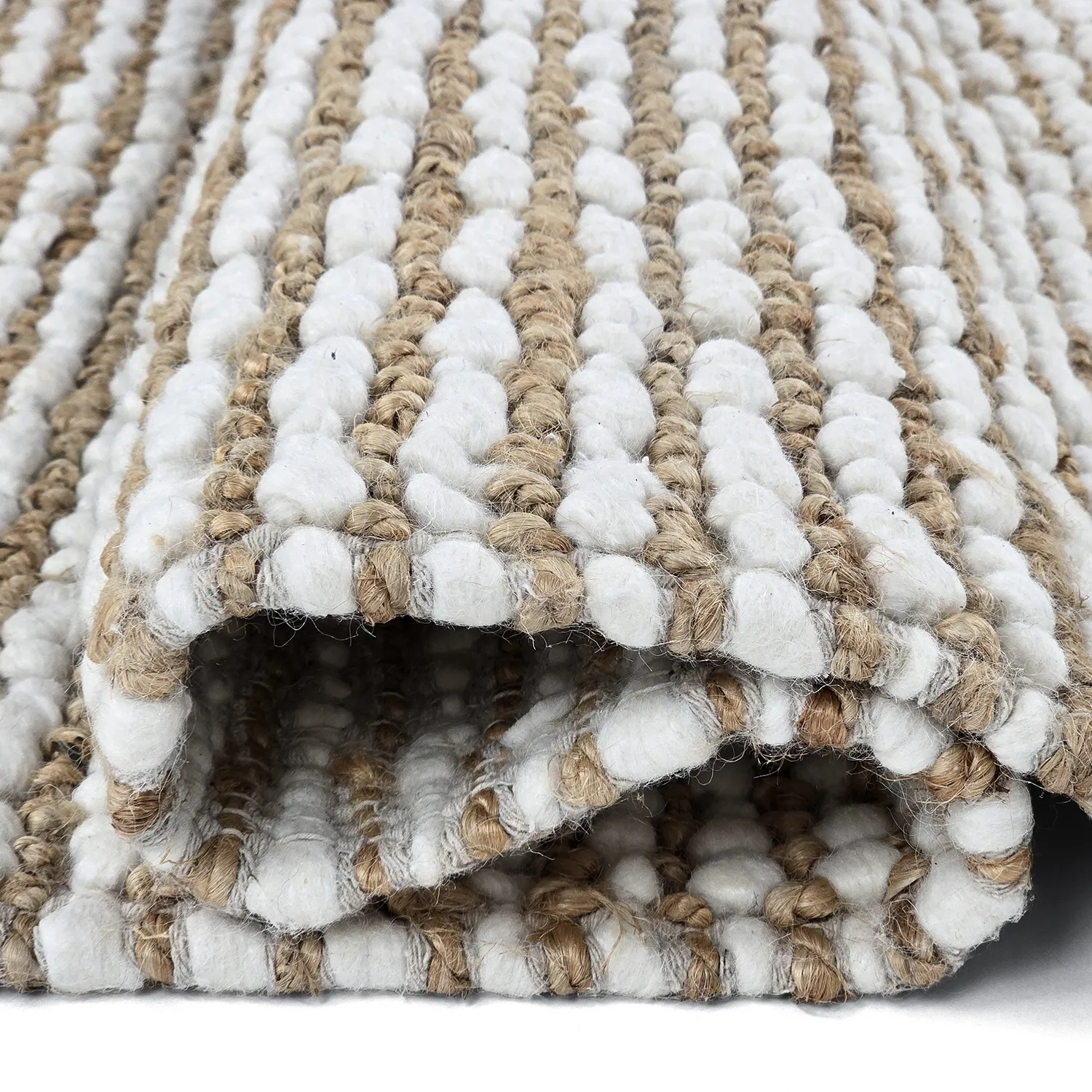 Juteteppich - Bally Jute/wool Bubble (natur/weiß)