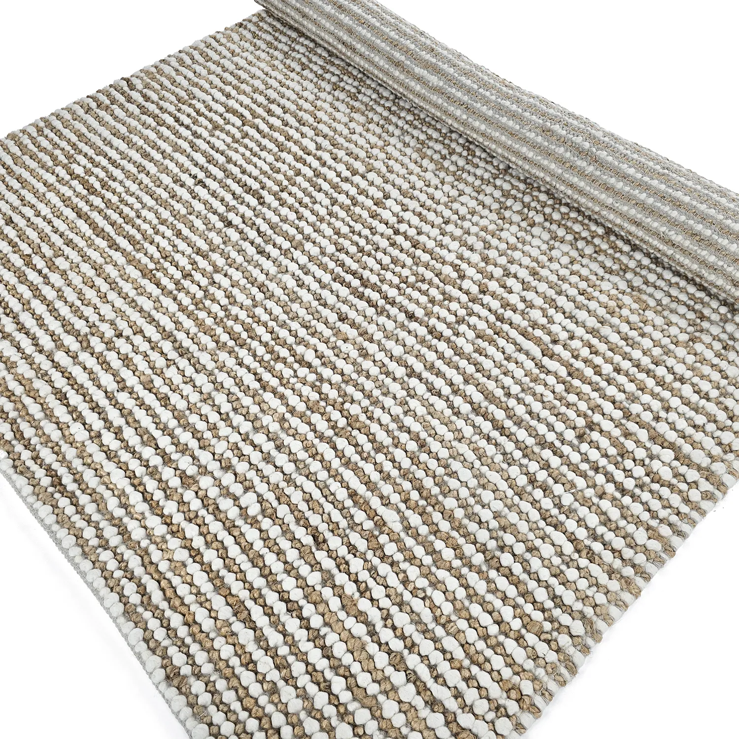 Juteteppich - Bally Jute/wool Bubble (natur/weiß)