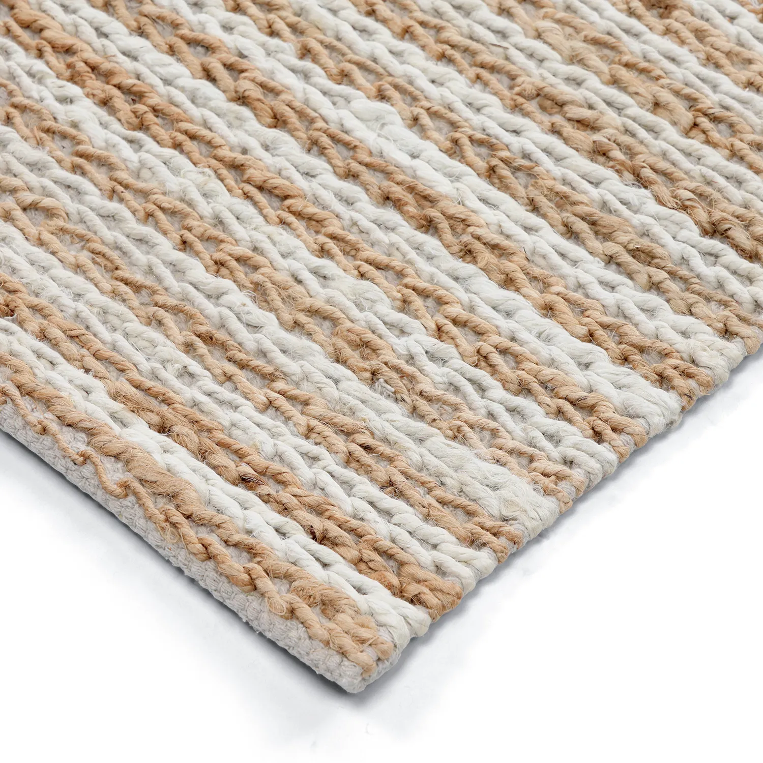 Juteteppich - Howrah Braided Jute (natur/weiß)