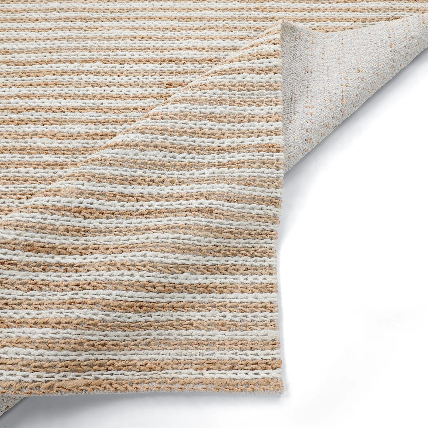 Juteteppich - Howrah Braided Jute (natur/weiß)