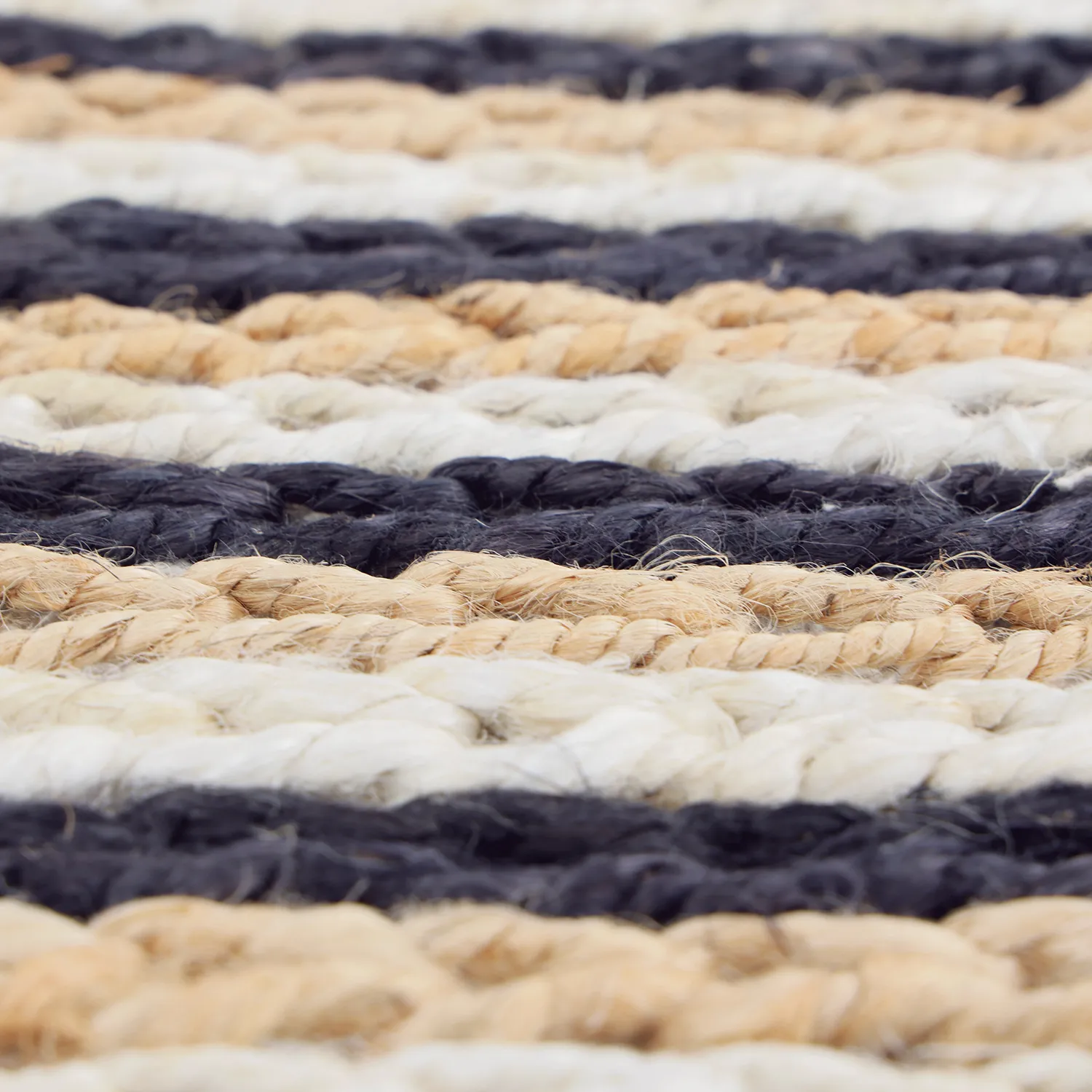 Juteteppich - Howrah Braided Jute (natur/weiß/schwarz)