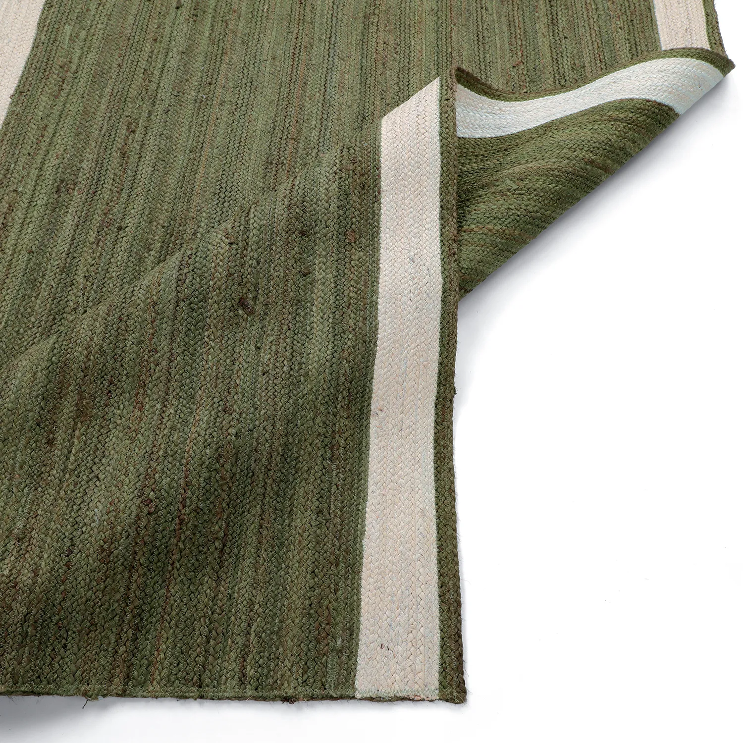 Juteteppich - Senaki (militärgrün/weiß)