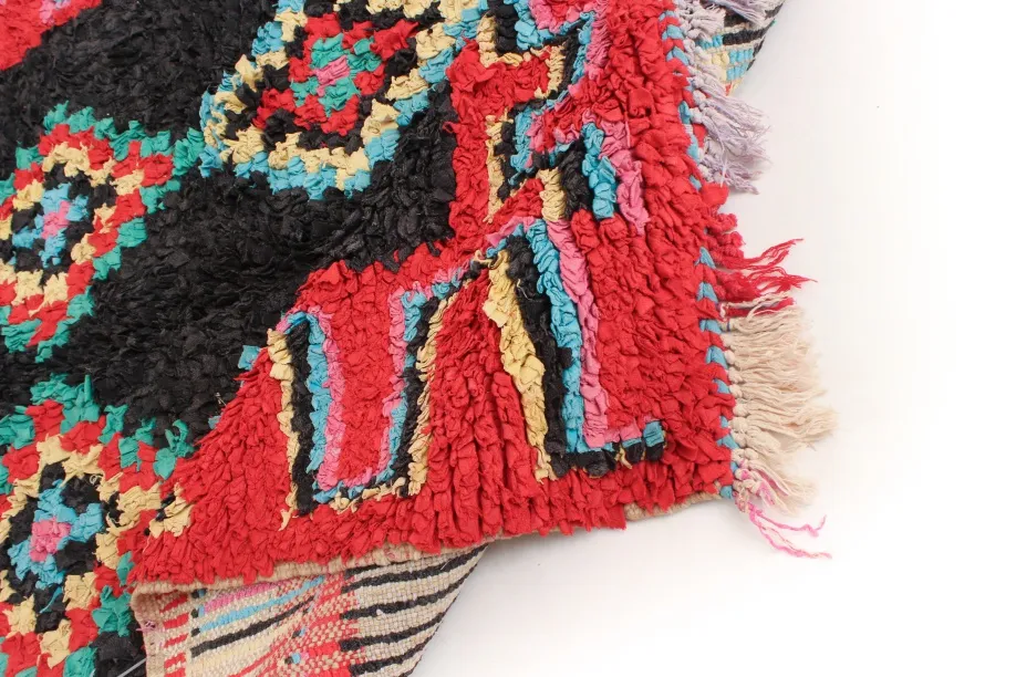 Marokkanische Berber Teppich Boucherouite 300 x 120 cm