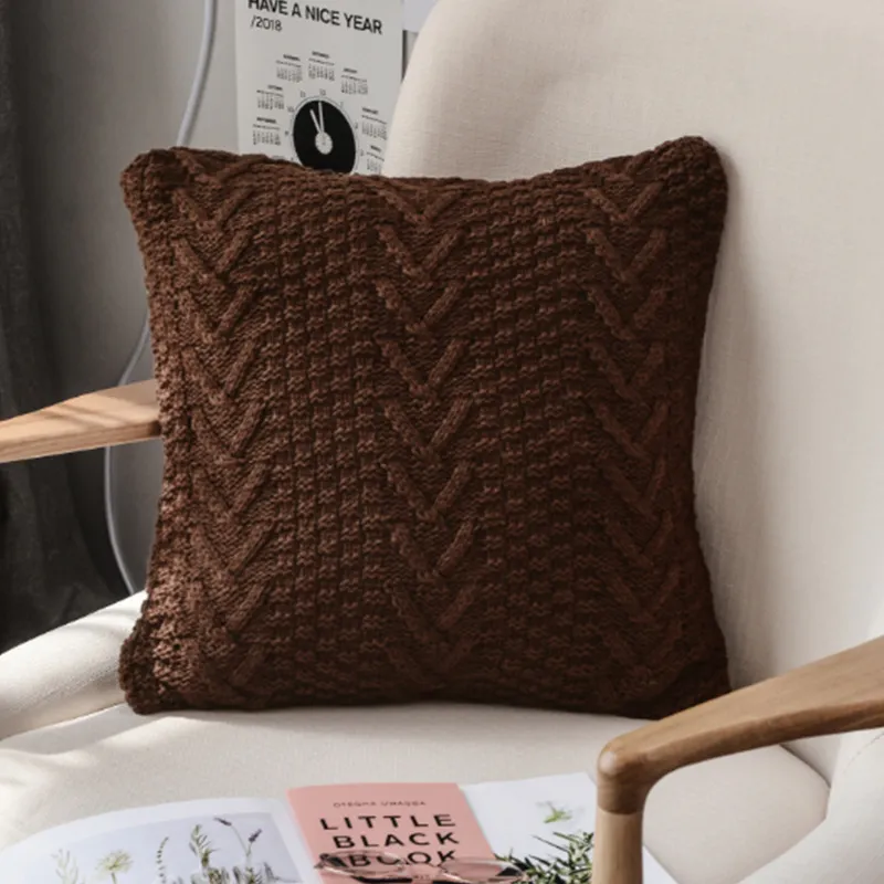 Kissenbezug - Knit Macrame 45 x 45 cm (braun)