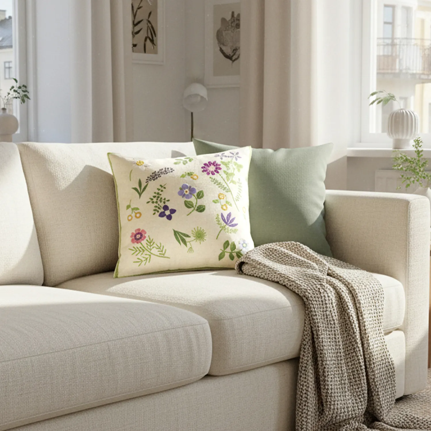 Kissenbezug - Esbo Embroidered Cushion Cover (mehrfarbig)