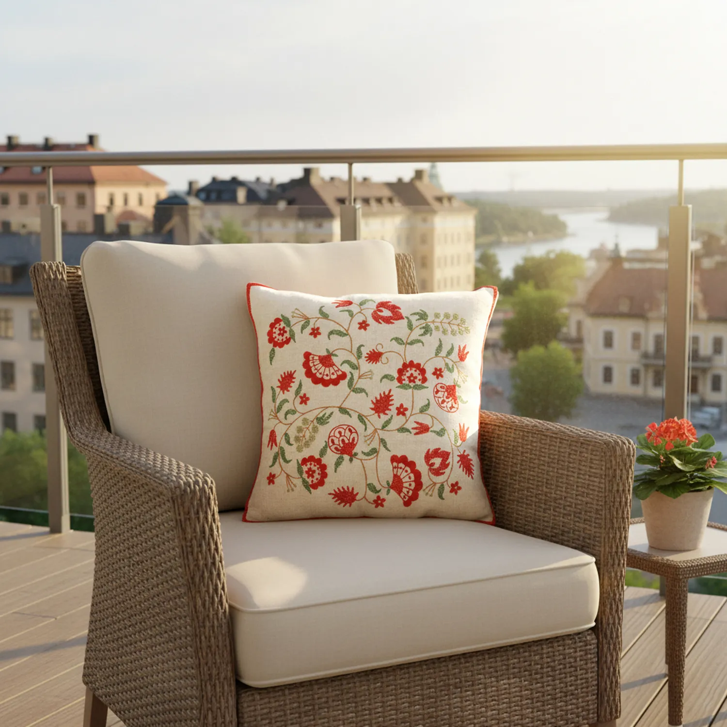 Kissenbezug - Kalmar Embroidered Cushion Cover (mehrfarbig)