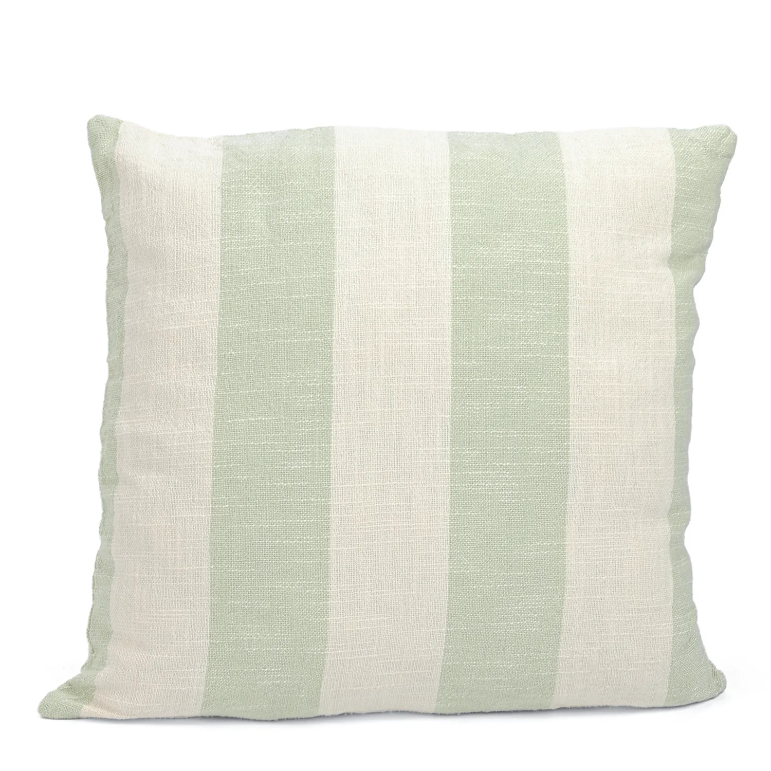 Kissenbezug - Kora stripe cotton cushion cover (cremefarben/hellgrün)