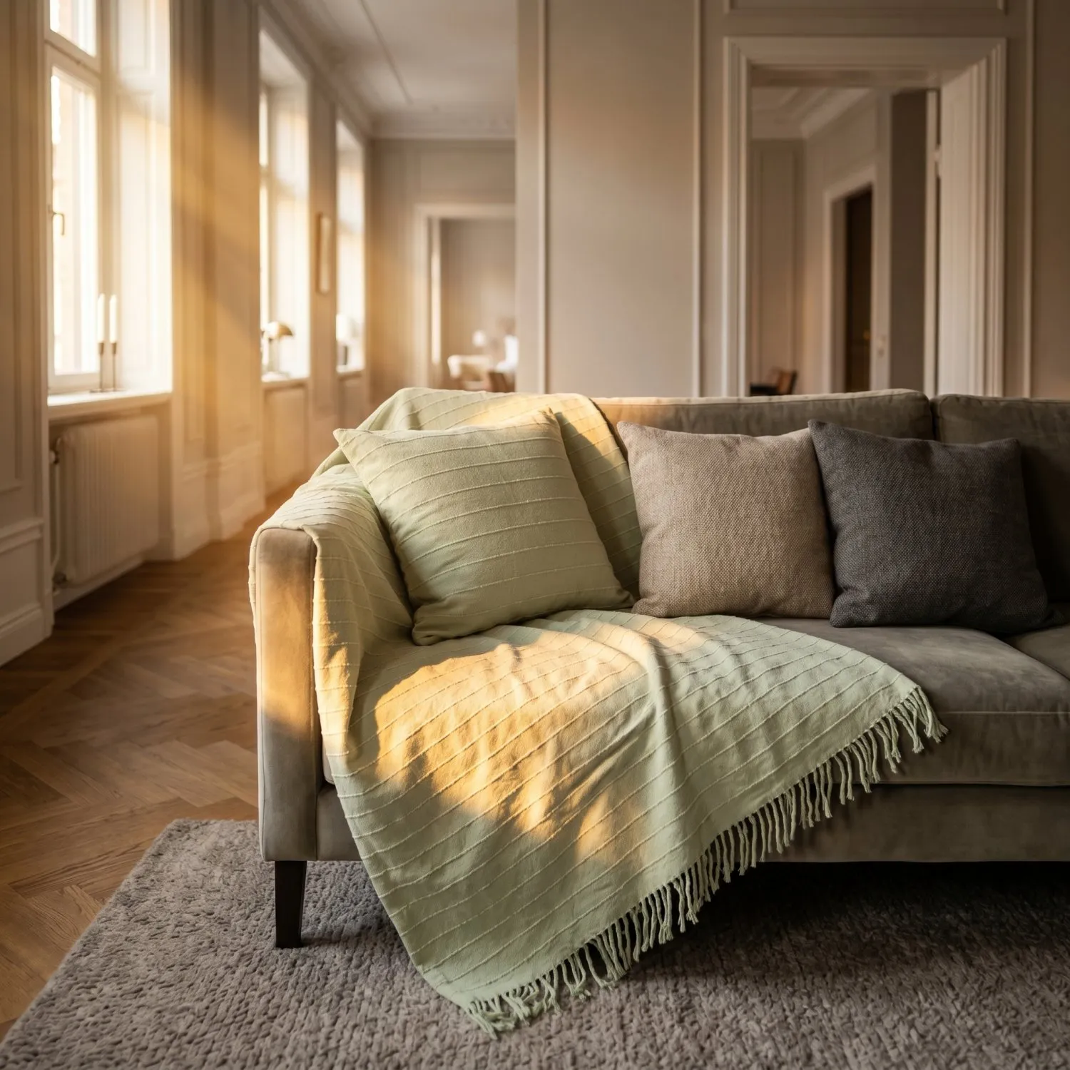 Kissenbezug - Nalani cotton cushion cover (hellgrün)