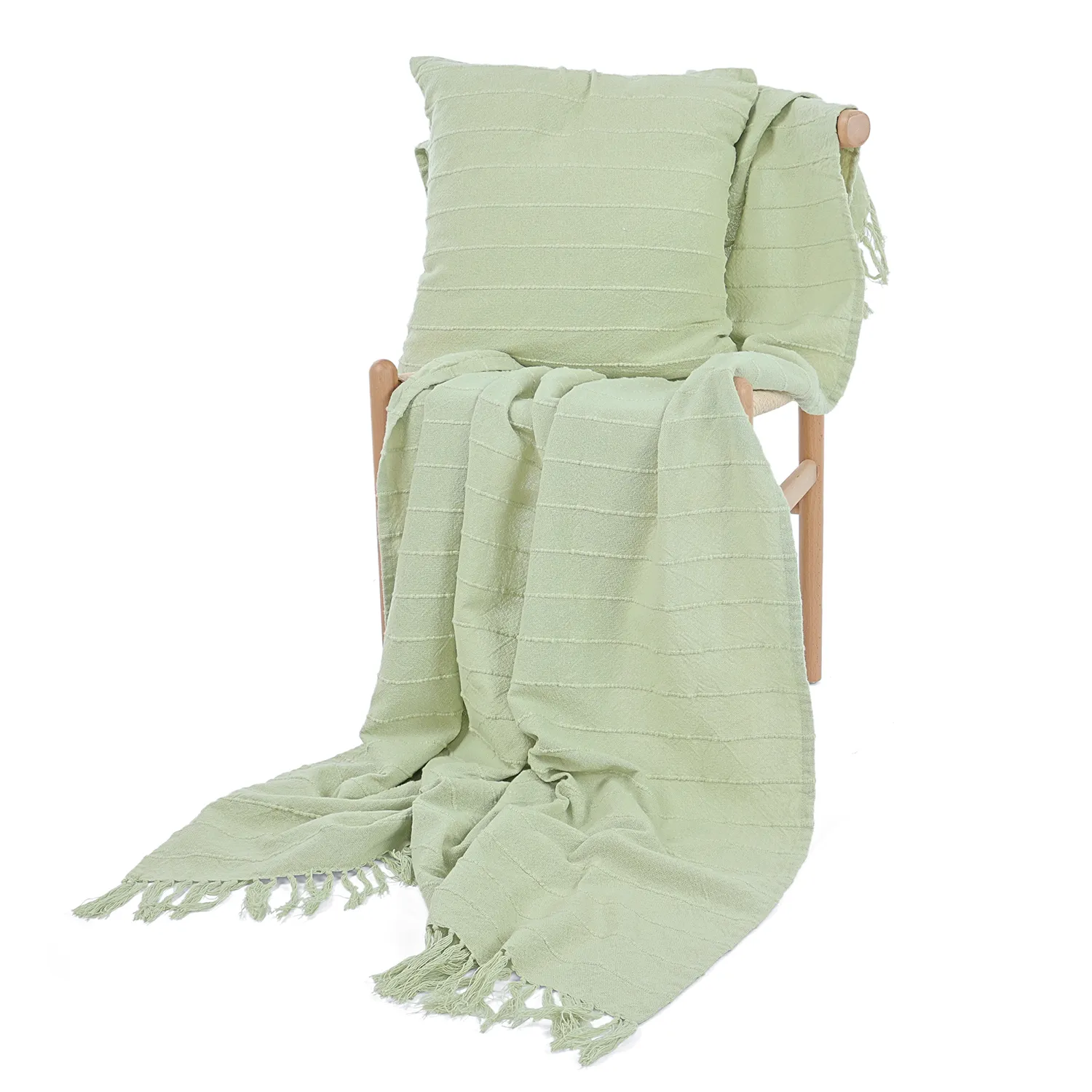 Decken - Nalani cotton throw (hellgrün)