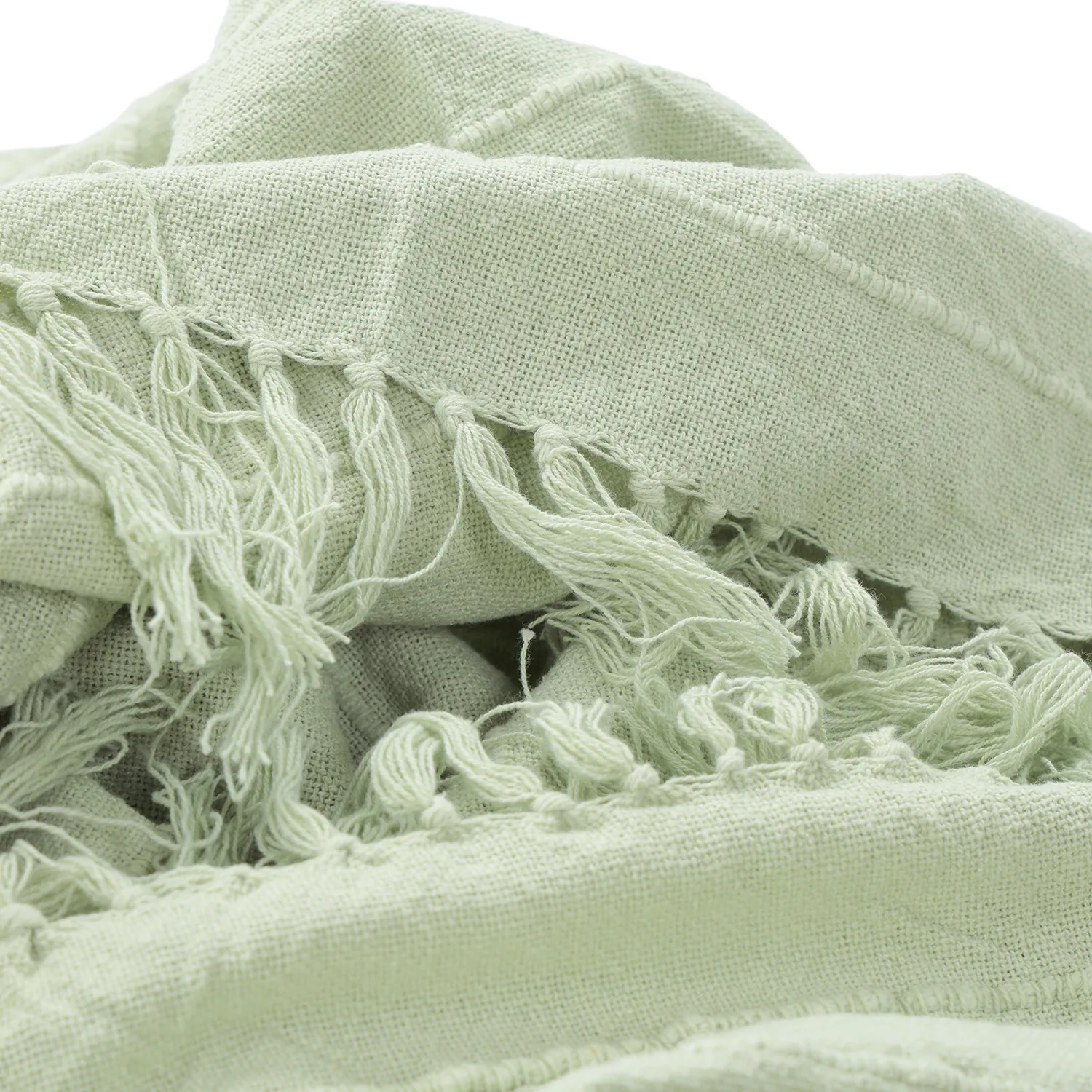 Decken - Nalani cotton throw (hellgrün)