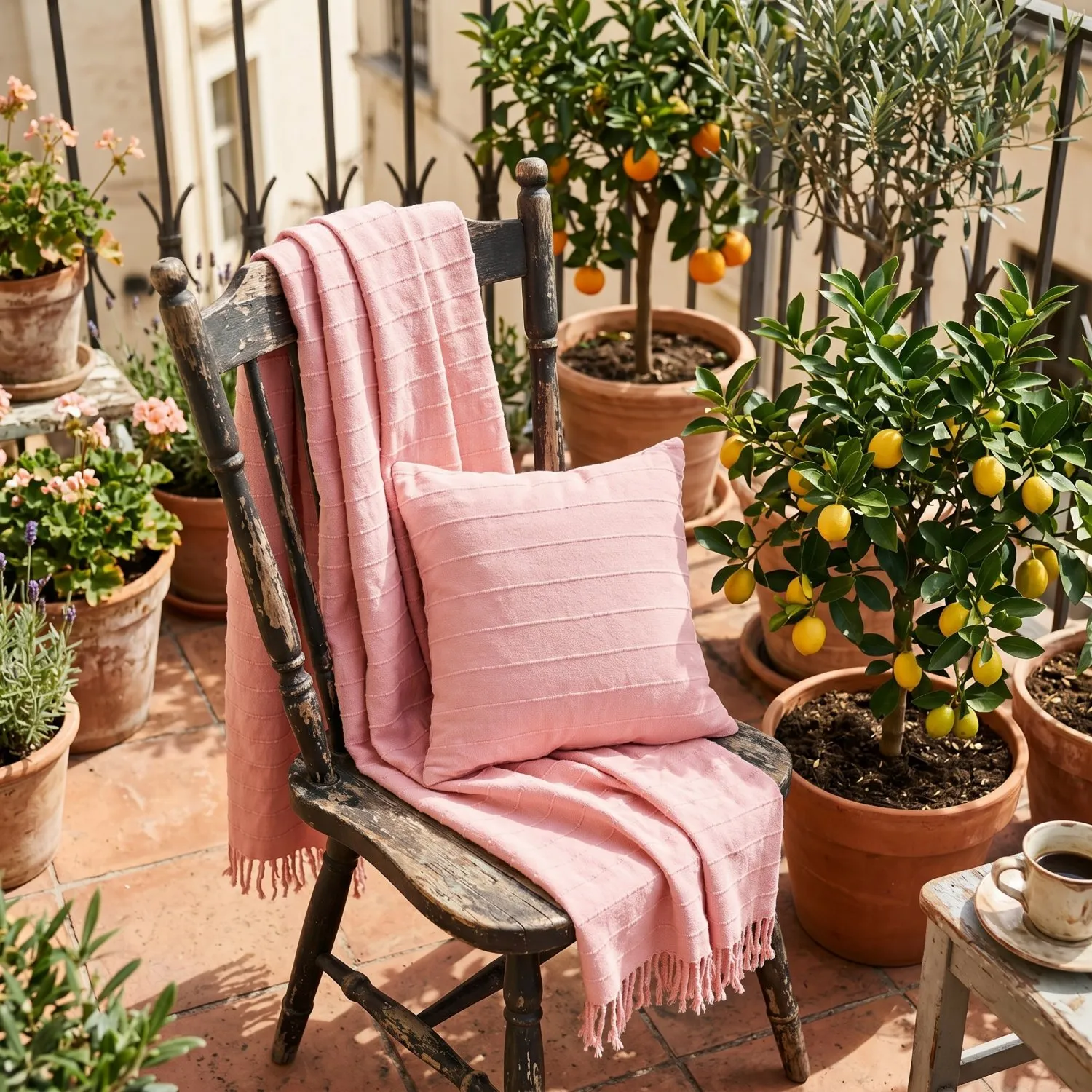 Decken - Nalani cotton throw (rosa)