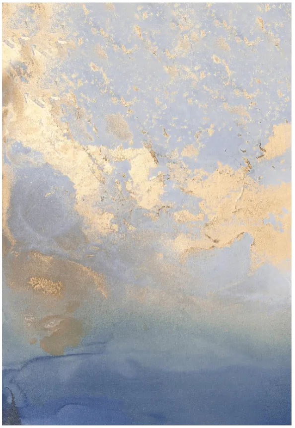 Wilton-Teppich - Lesley (blau/gold)