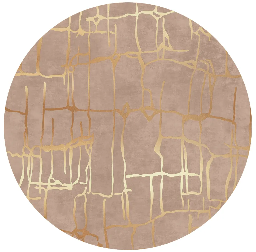 Rund Teppich - Lorenzo (braun/gold)