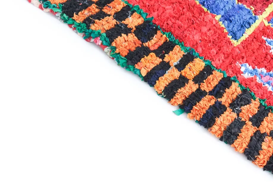 Marokkanische Berber Teppich Boucherouite 315 x 120 cm