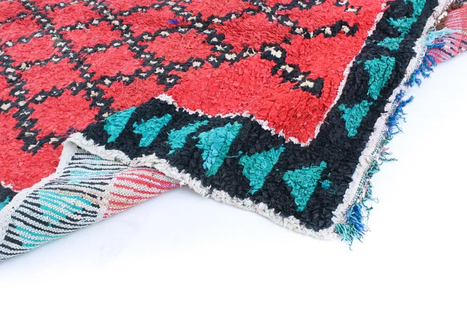Marokkanische Berber Teppich Boucherouite 370 x 170 cm