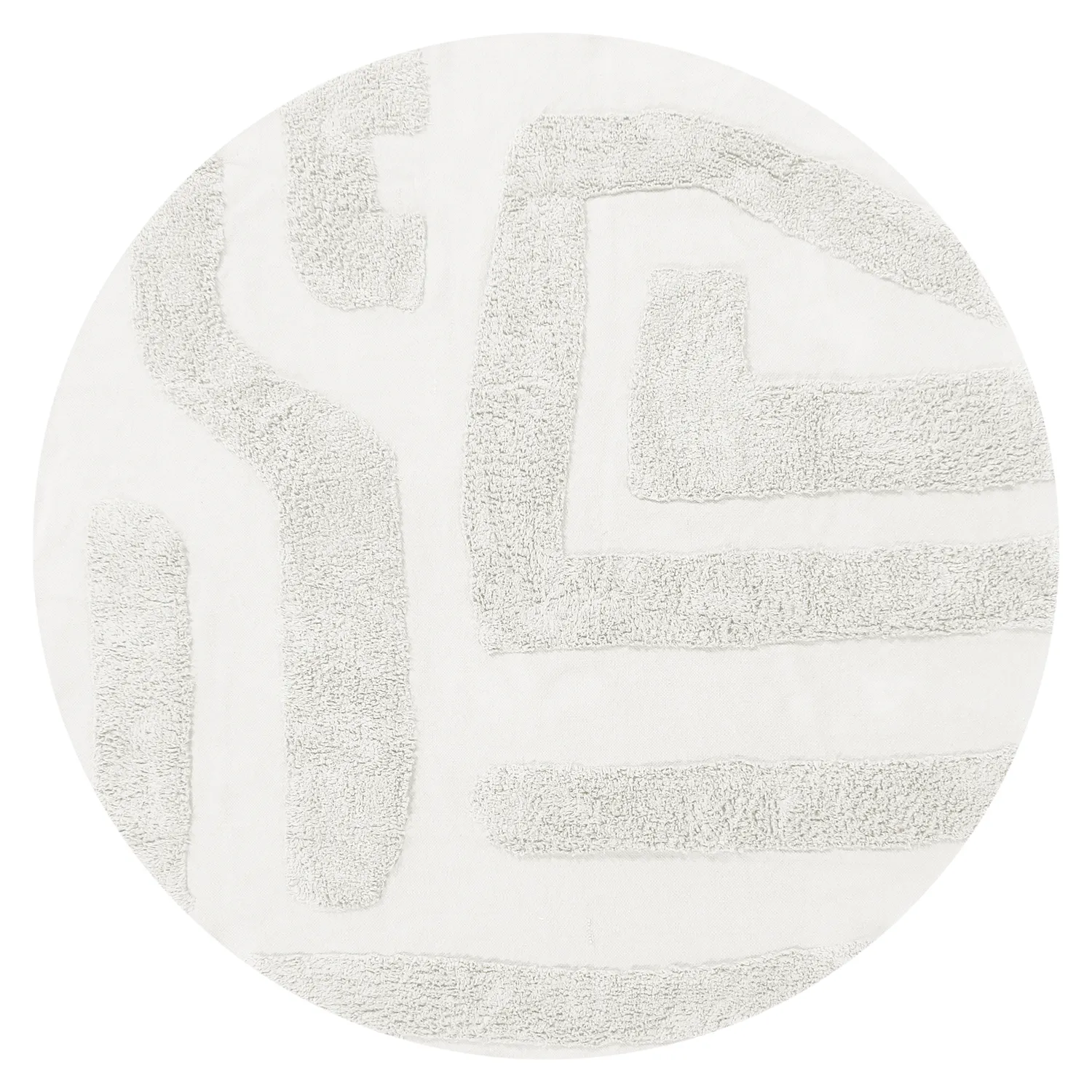 Runde Teppiche - Alexa Natural Cotton Shaggy (offwhite)