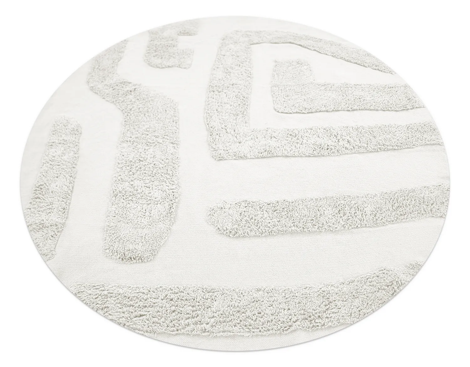 Runde Teppiche - Alexa Natural Cotton Shaggy (offwhite)