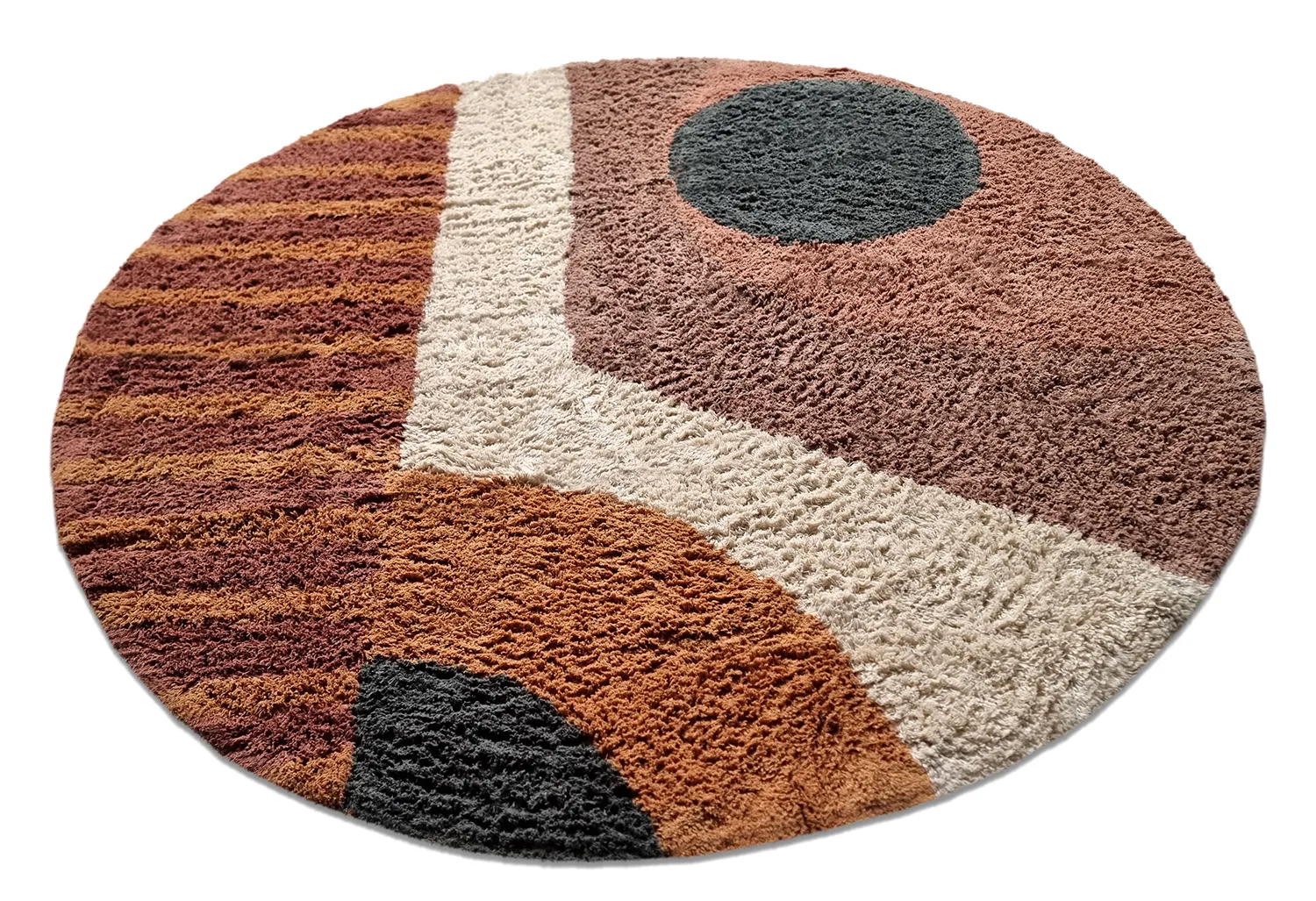 Runde Teppiche - Alpe Natural Cotton Shaggy (multi)