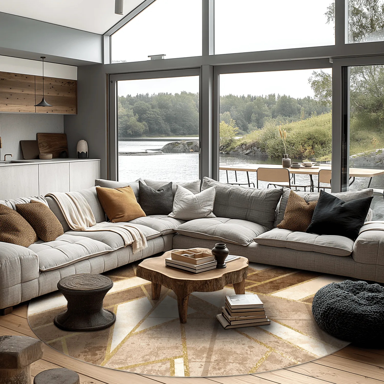 Rund Teppich - Amasra (beige)