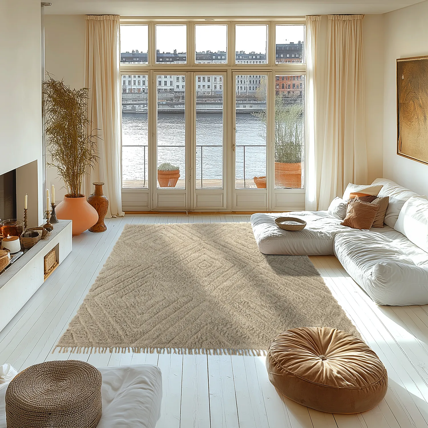 Hochflorteppiche - Amberley Natural Cotton Shaggy (beige)