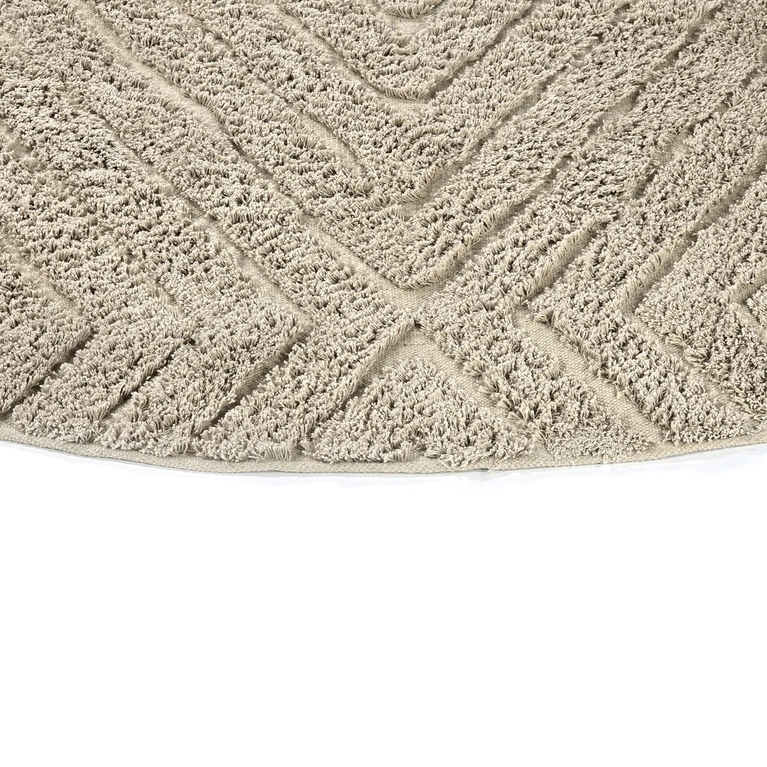 Runde Teppiche - Amberley Natural Cotton Shaggy (beige)